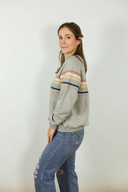 Six Stripe Invisible Zip Breastfeeding Sweatshirt
