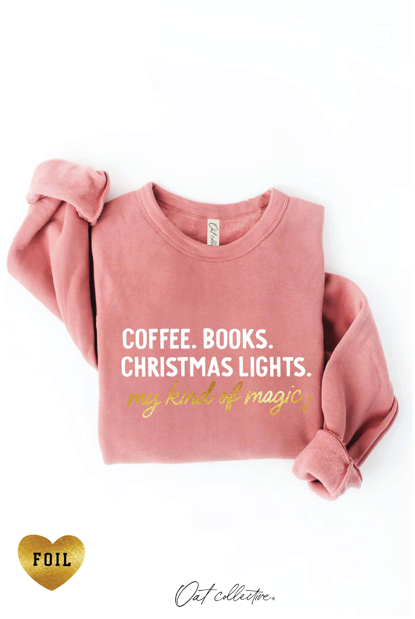 Coffee, Books, and Christmas Lights Sweatshirt
