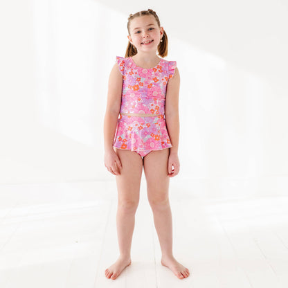 Two-Piece Skirted Swimsuit | Floral