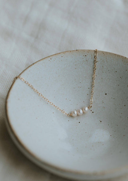 Pearl Linked Necklace| 3, 4, or 5 Pearls | 14kt Gold Fill