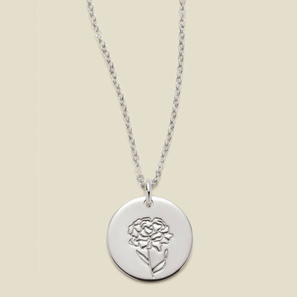 Birth Flower Necklace, 1/2"
