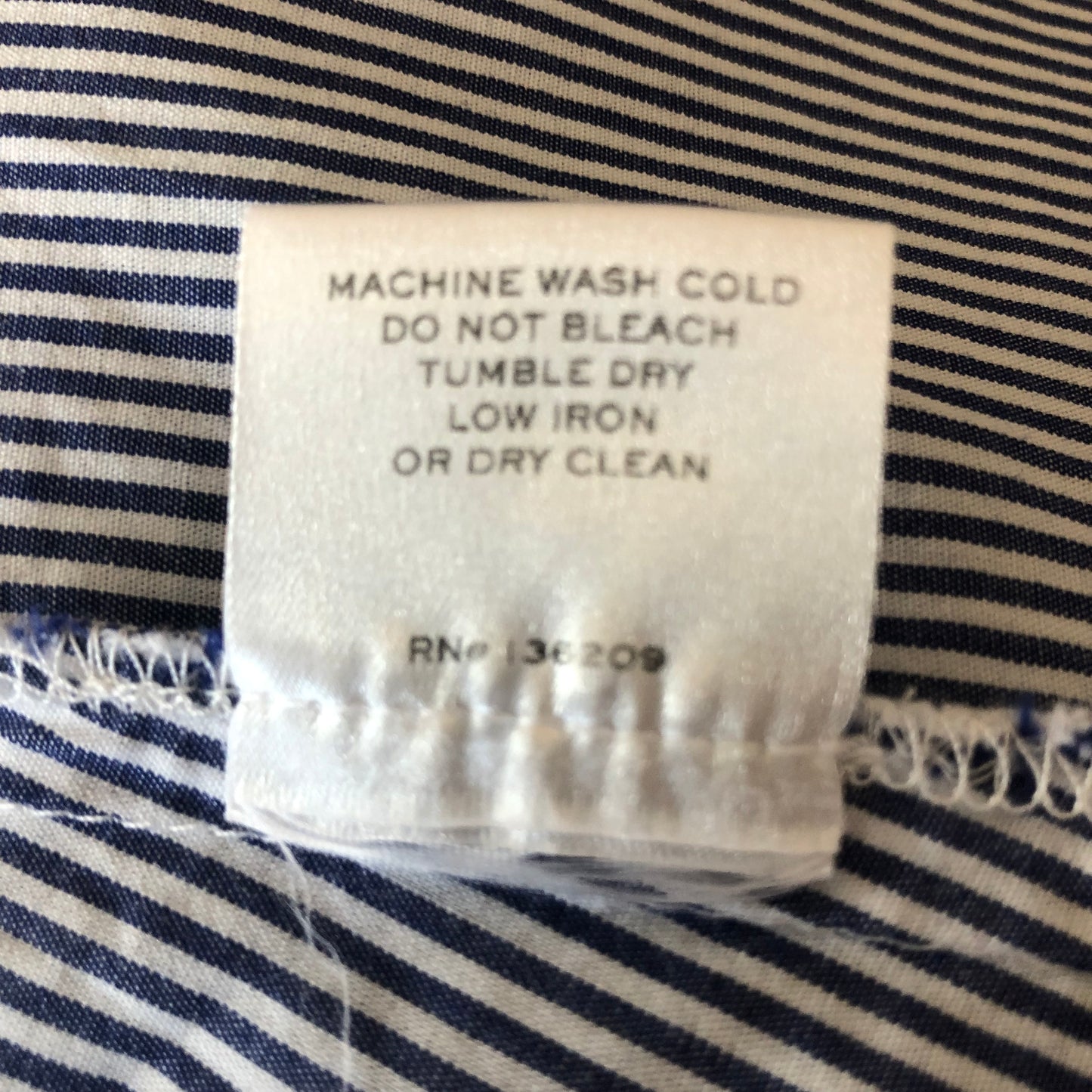 Hatch Maternity The Classic Button Down, Navy/White Microstripe, Size 3 (Pre-Loved)