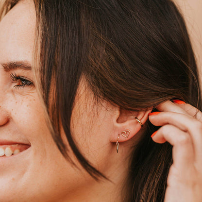 Open Heart Post Earrings | 14kt Gold Fill