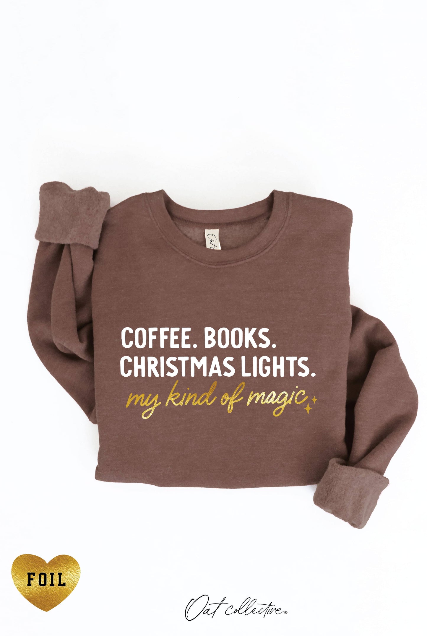 Coffee, Books, and Christmas Lights Sweatshirt
