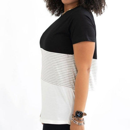 Nursing Zipper T-Shirt | Black & White