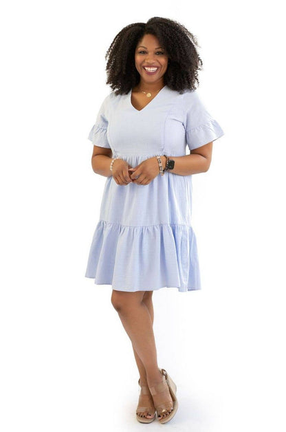 Nursing Dress With Pockets | Bell Sleeve | Periwinkle