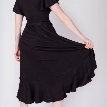 Ruffle Wrap Organic Dress | Eclipse