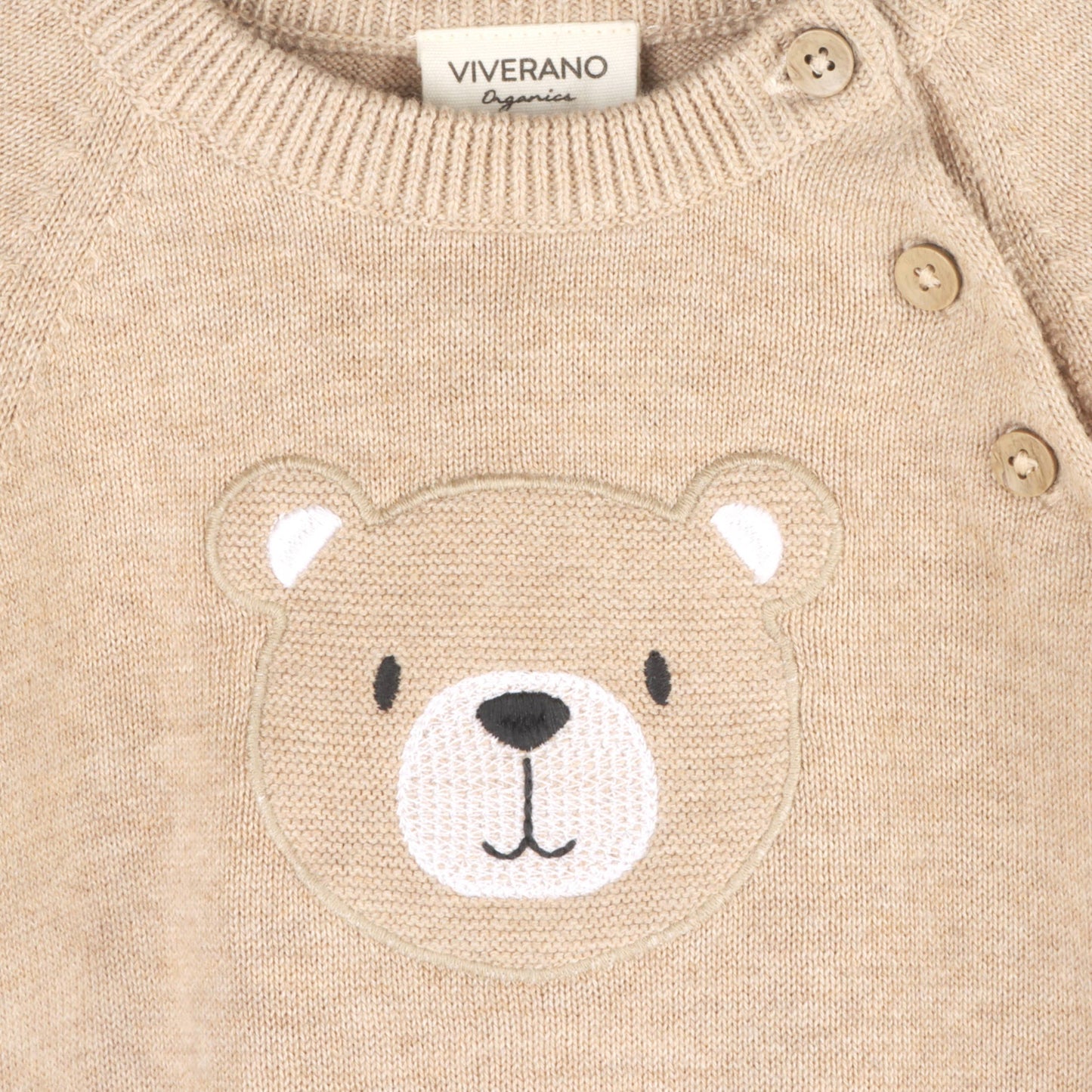 Teddy Bear Applique Baby Raglan Pullover (Organic Cotton)