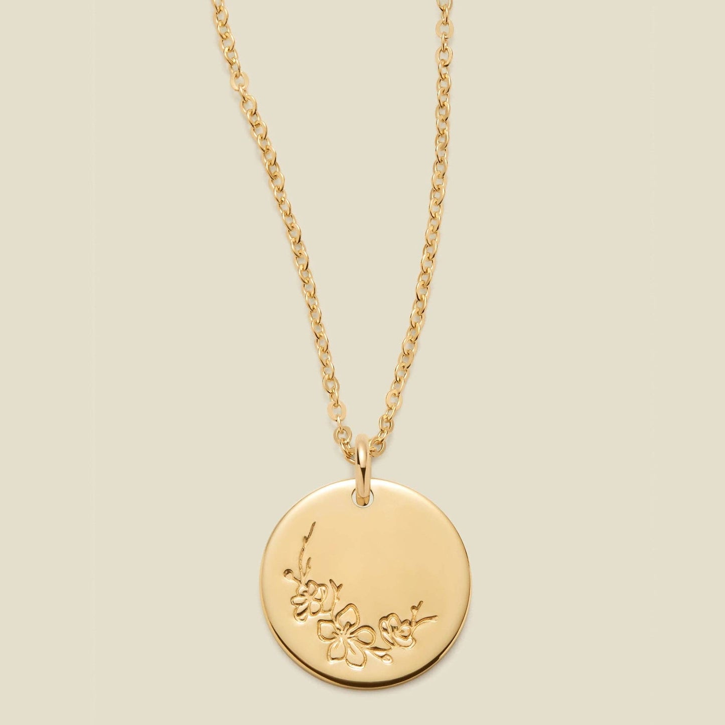 Birth Flower Necklace, 1/2"