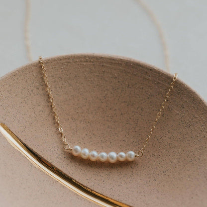 Pearl Linked Necklace| 3, 4, or 5 Pearls | 14kt Gold Fill