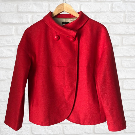 J. Crew Red Wool Coat, Size 4 (Pre-Loved)