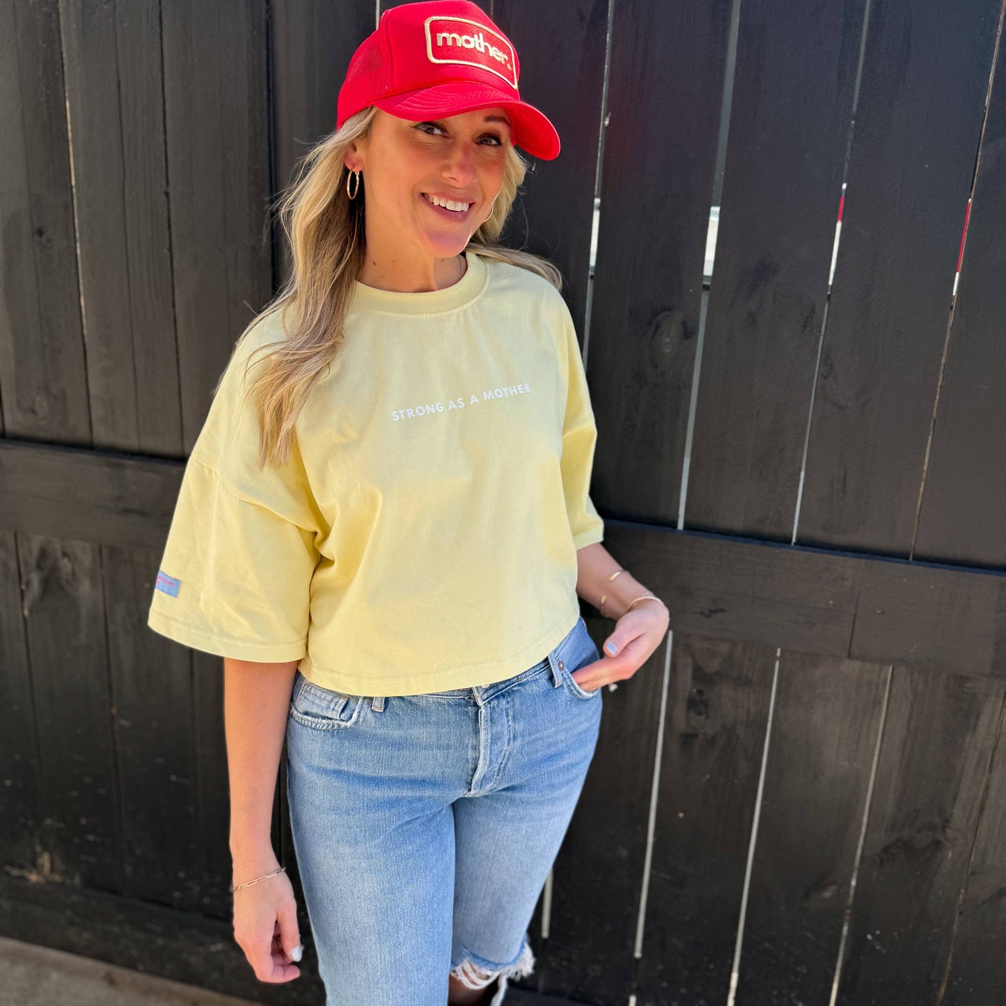 Strong as a mother® Crop T-shirt | Yellow