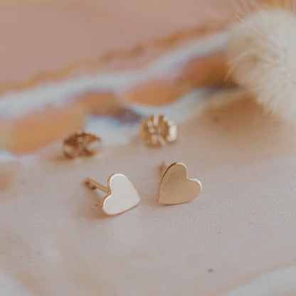 Hello Adorn gold heart stud earrings 