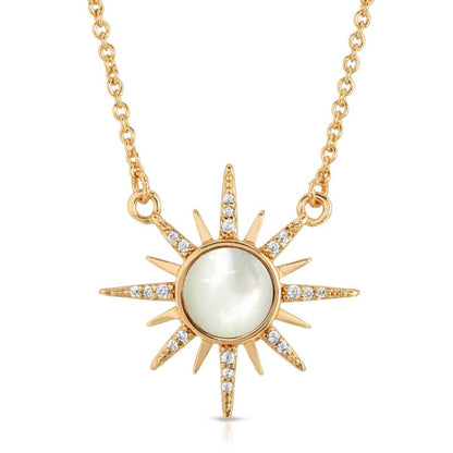 Gemstone Starburst Necklace | Mother of Pearl