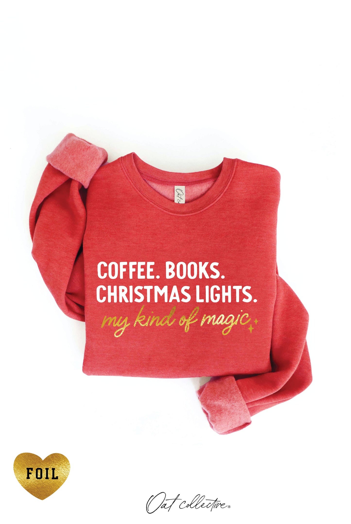 Coffee, Books, and Christmas Lights Sweatshirt