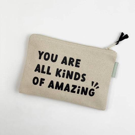 Smiles + Heart - You are all Kinds of Amazing Small Zipper Pouch