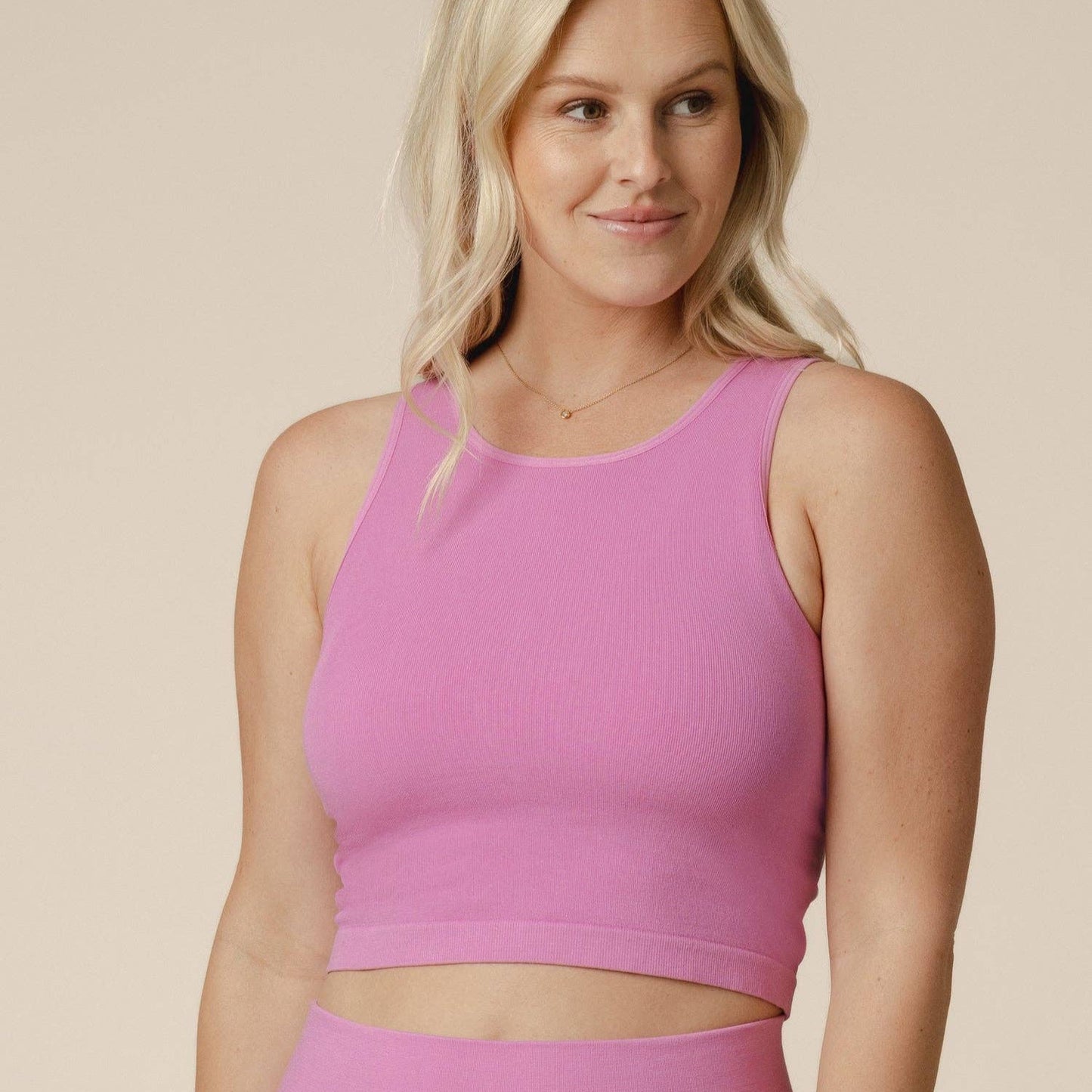Sublime® Bamboo Maternity & Nursing Longline Bra Top | Soft Fuchsia