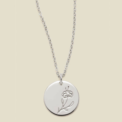 Birth Flower Necklace, 1/2"