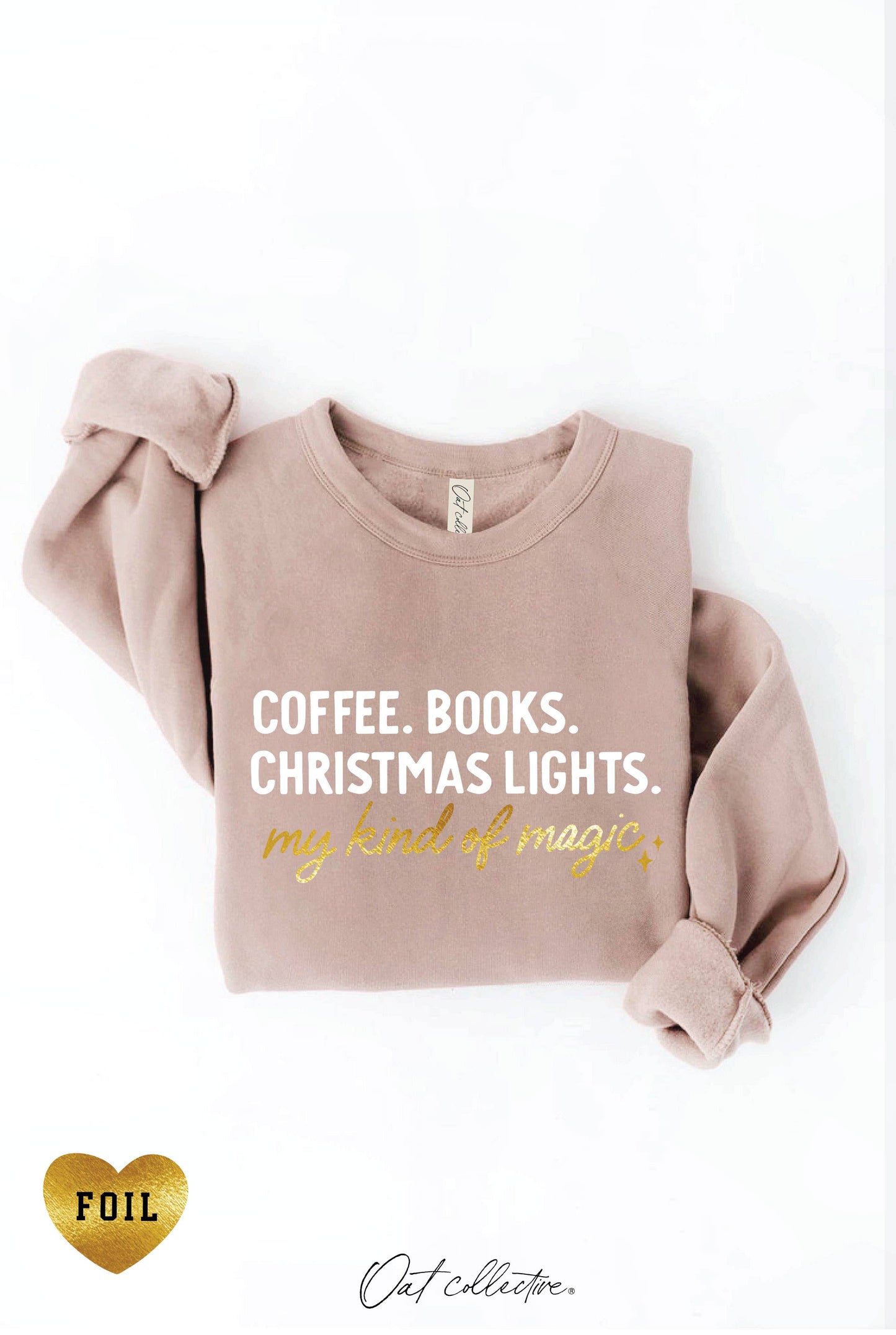 Coffee, Books, and Christmas Lights Sweatshirt