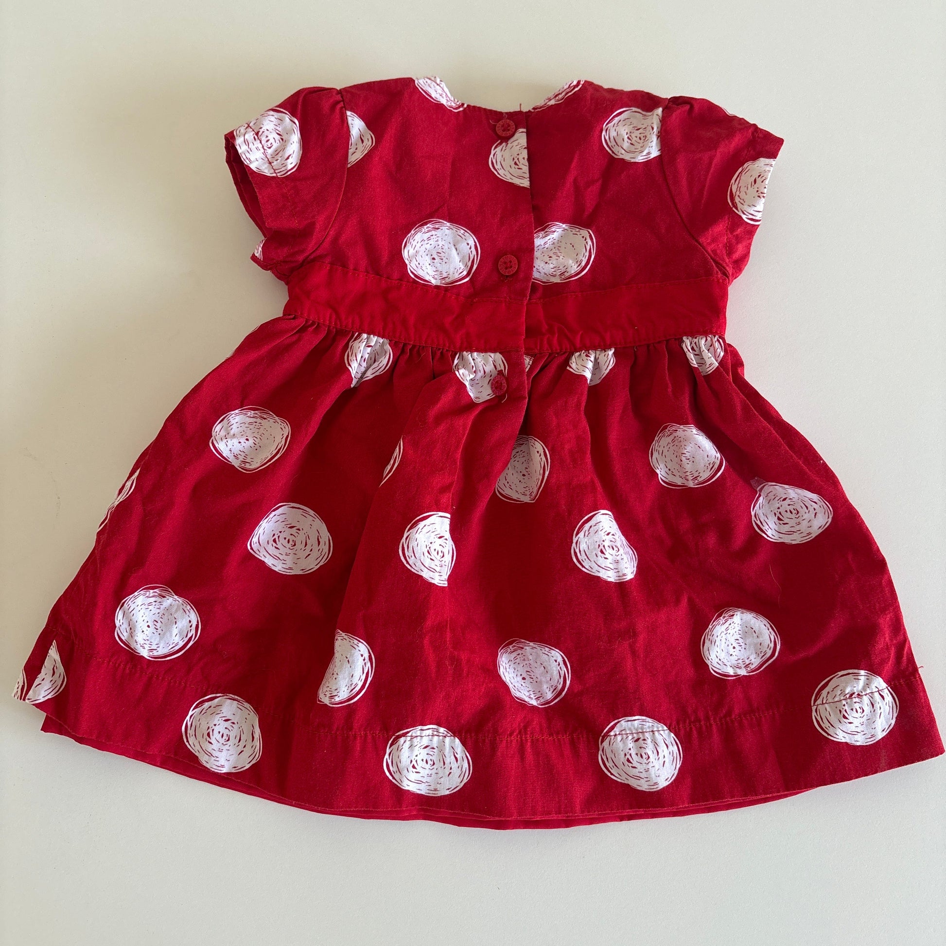 red dress with white polka dots