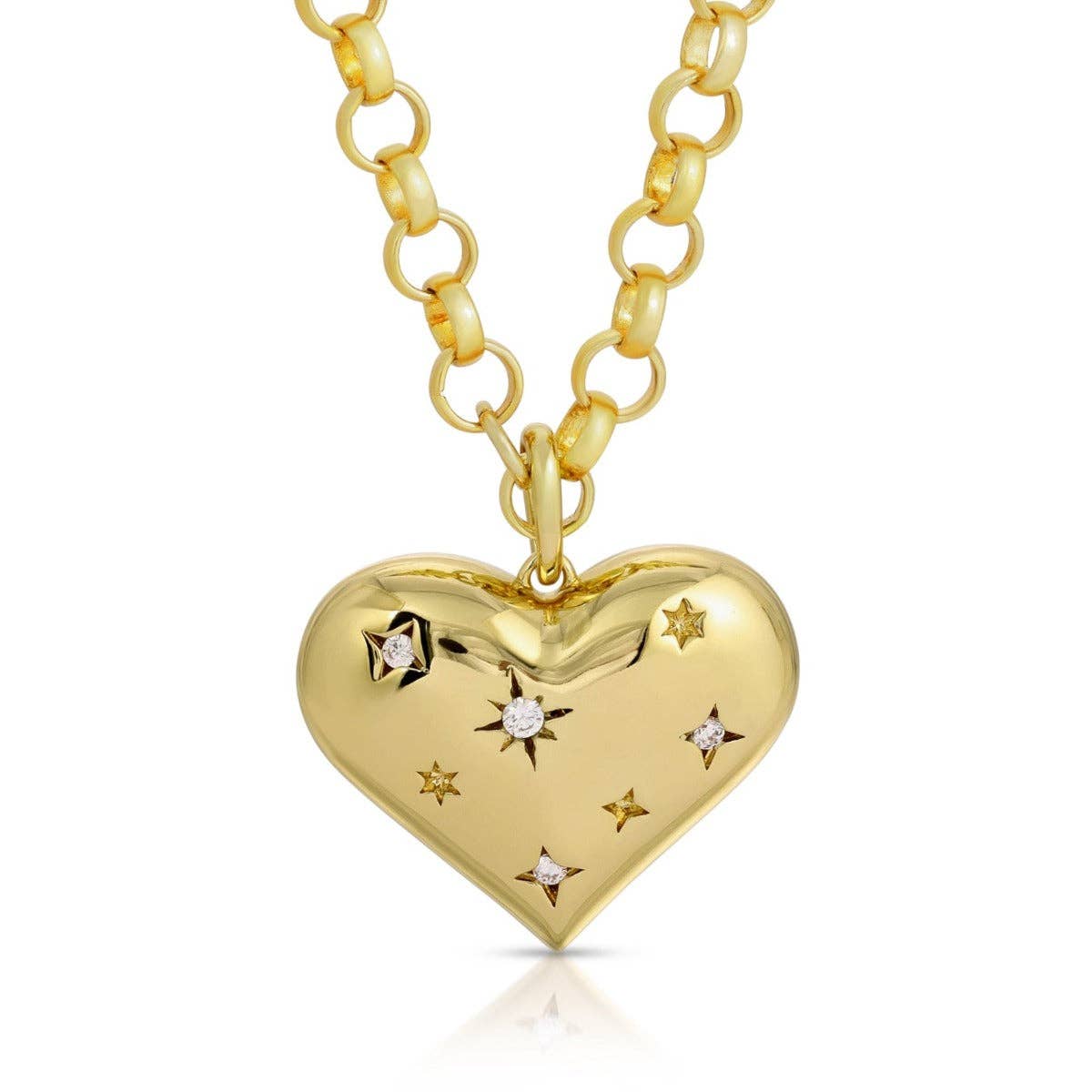 Cosmic XL Heart Pendant - Gold