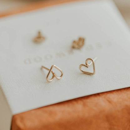 Open Heart Post Earrings | 14kt Gold Fill