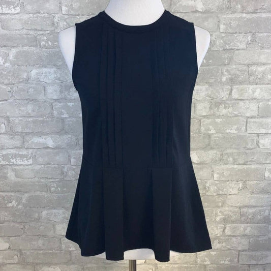 Pleated Peplum Nursing Tank Top - Black