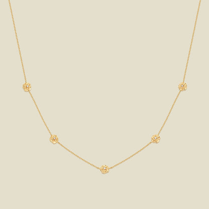 CZ Birth Flower Station Necklace | January
