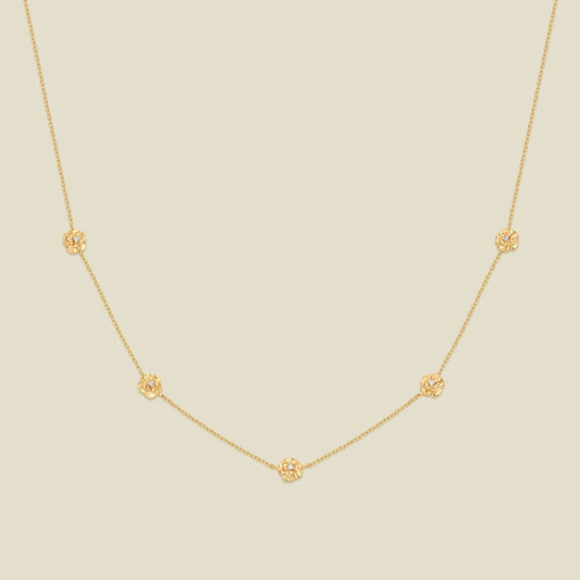 CZ Birth Flower Station Necklace | January