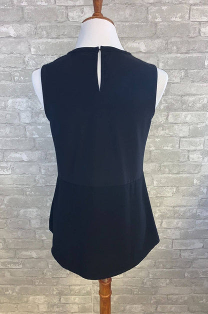 Pleated Peplum Nursing Tank Top | Black