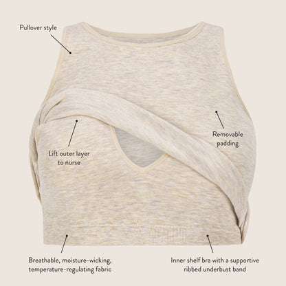 Kindred Bravely Sublime® Bamboo Maternity & Nursing Longline Bra Top | Blue Wisteria