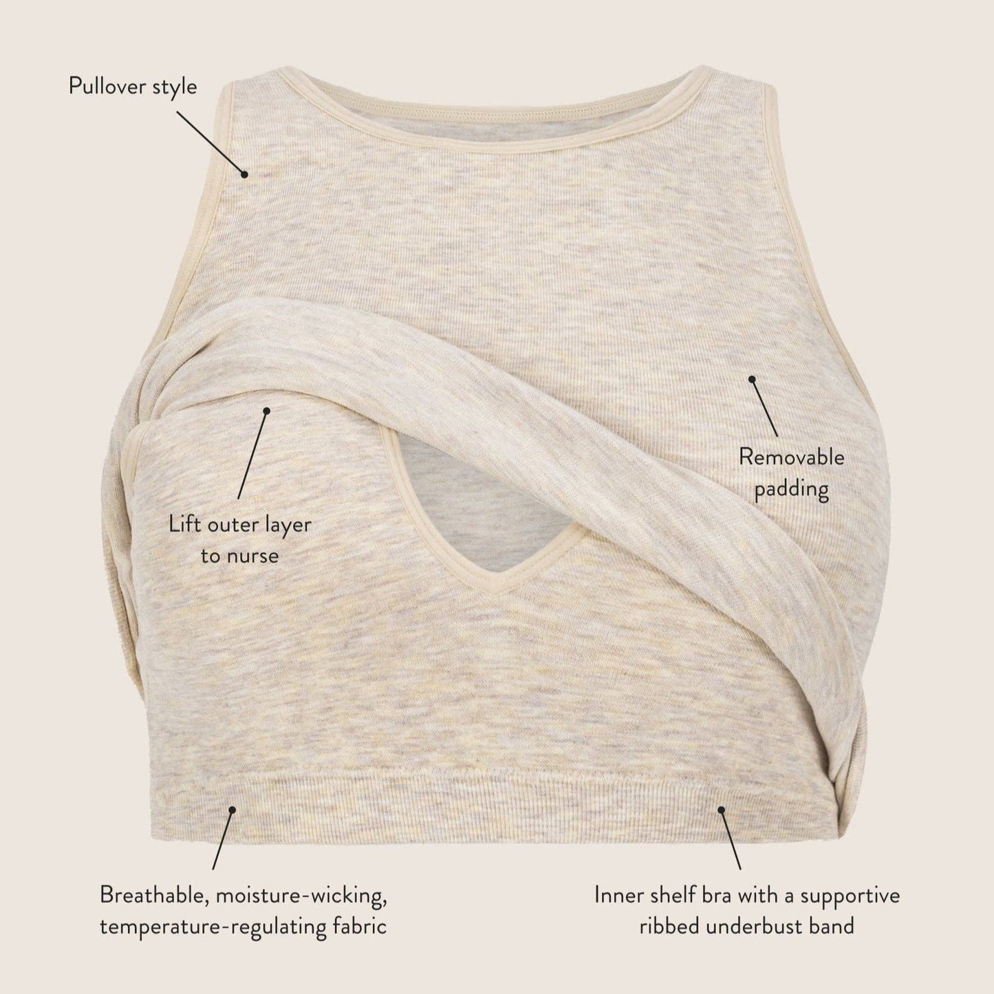 Sublime® Bamboo Maternity & Nursing Longline Bra Top | Soft Fuchsia