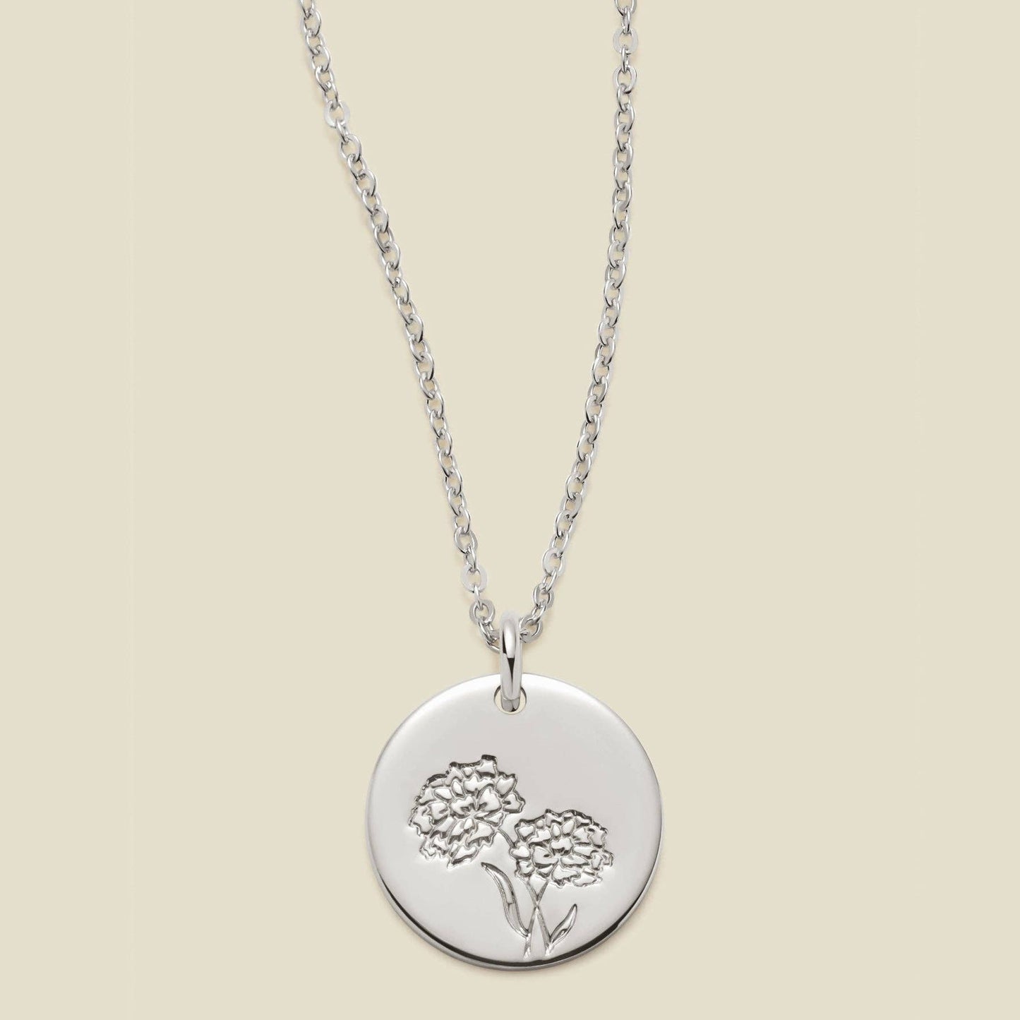 Birth Flower Necklace, 1/2"