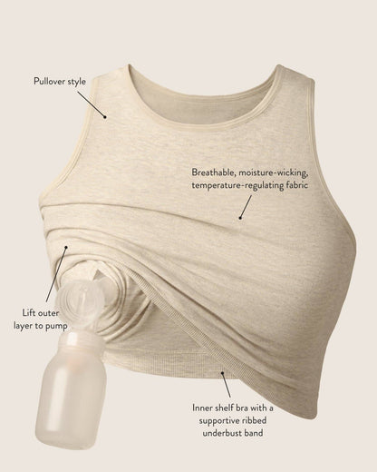 Kindred Bravely Sublime® Bamboo Hands-Free Pumping Longline Bra Top | Soft Fuchsia
