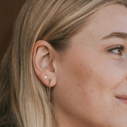 Tiny Heart Studs | 14kt Gold Fill