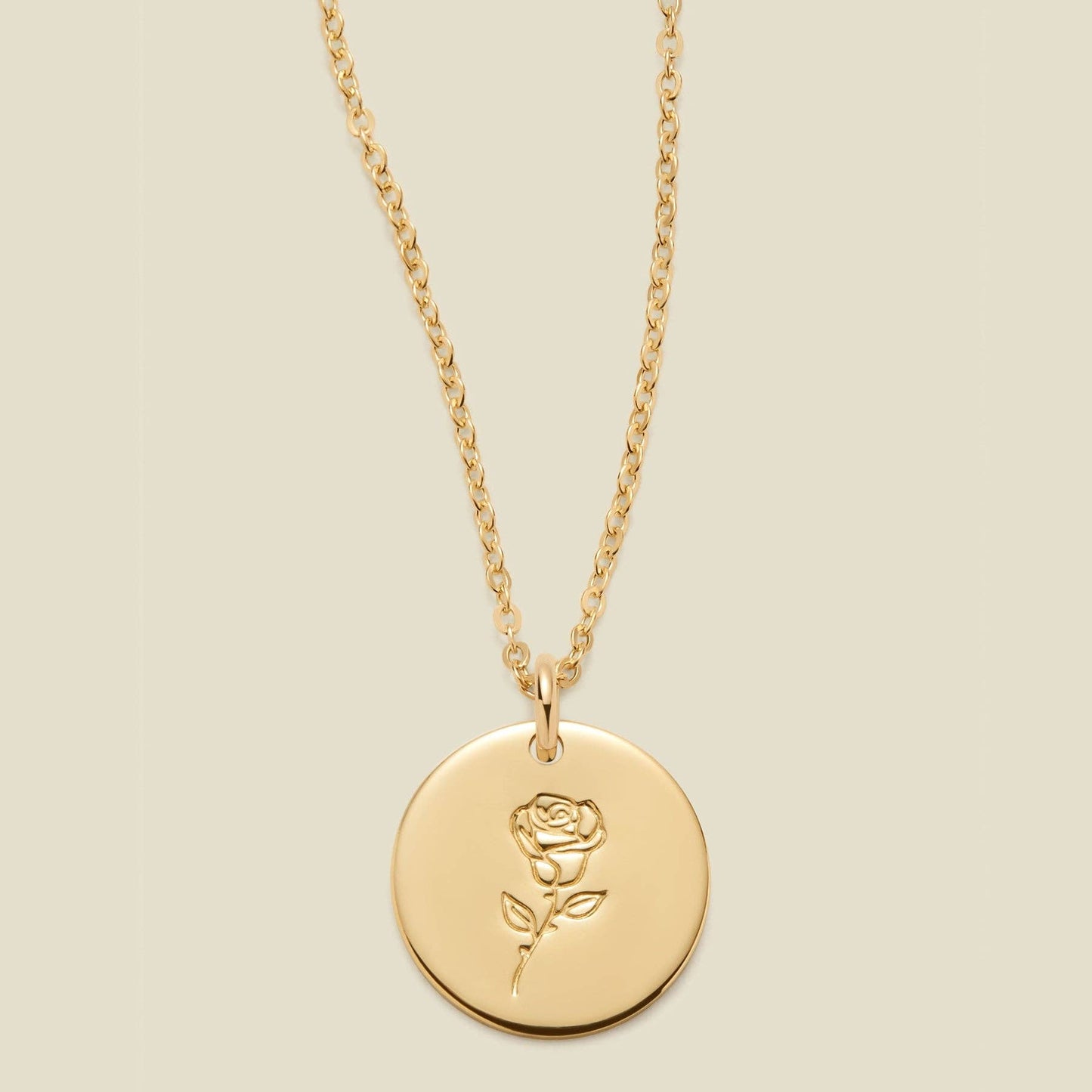 Birth Flower Necklace, 1/2"