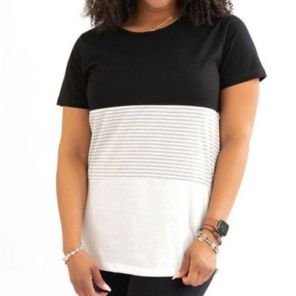 Nursing Zipper T-Shirt | Black & White