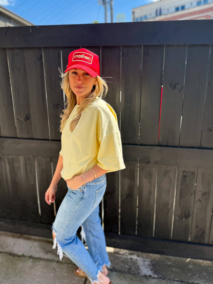 Strong as a mother® Crop T-shirt | Yellow