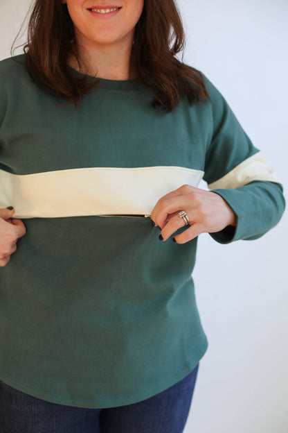 Dual Zip BFF Breastfeeding Long Sleeve | Lightweight Sweatshirt