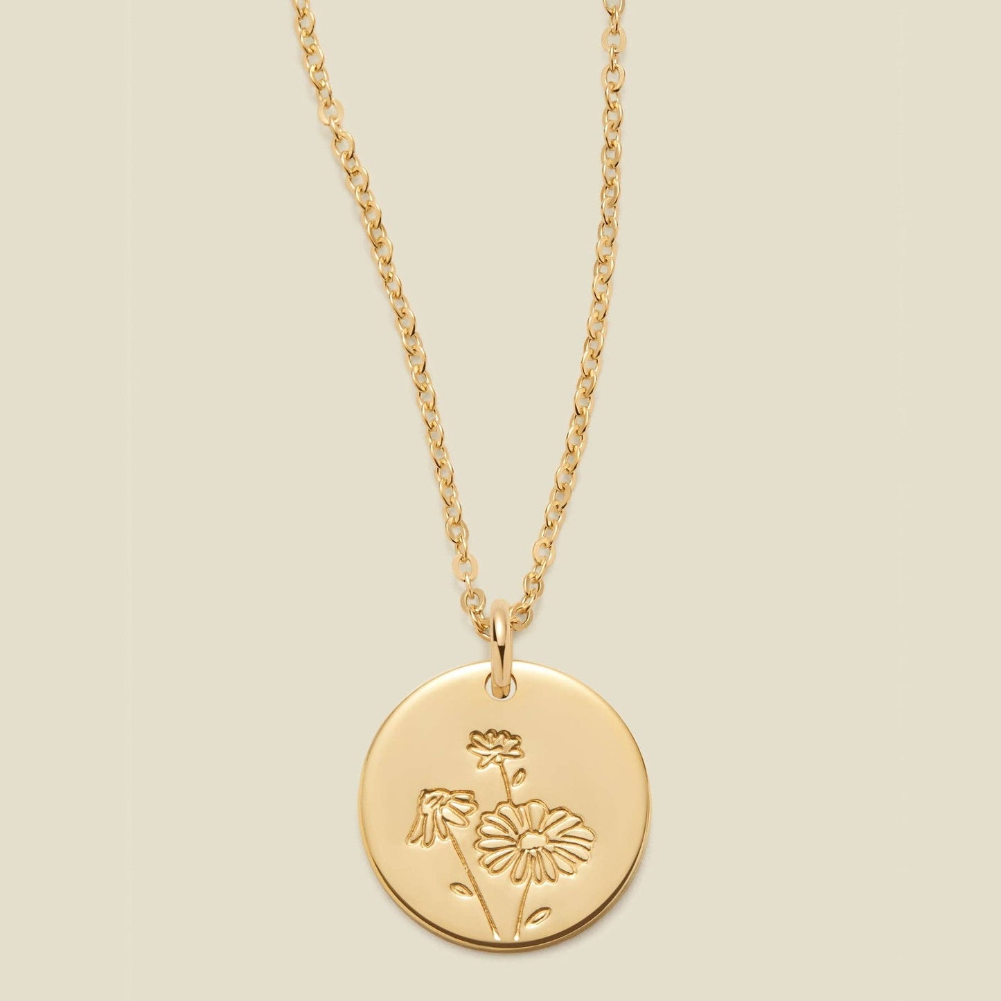 Birth Flower Necklace, 1/2"
