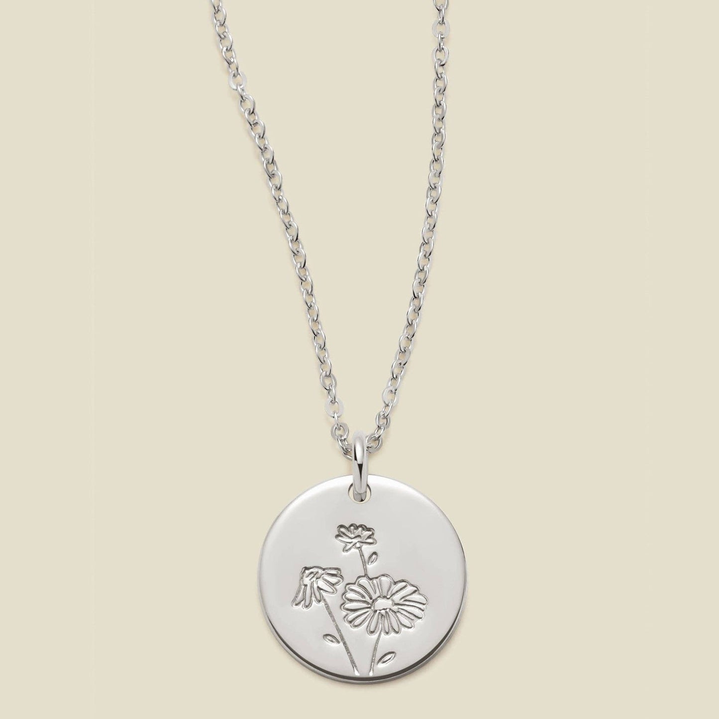 Birth Flower Necklace, 1/2"