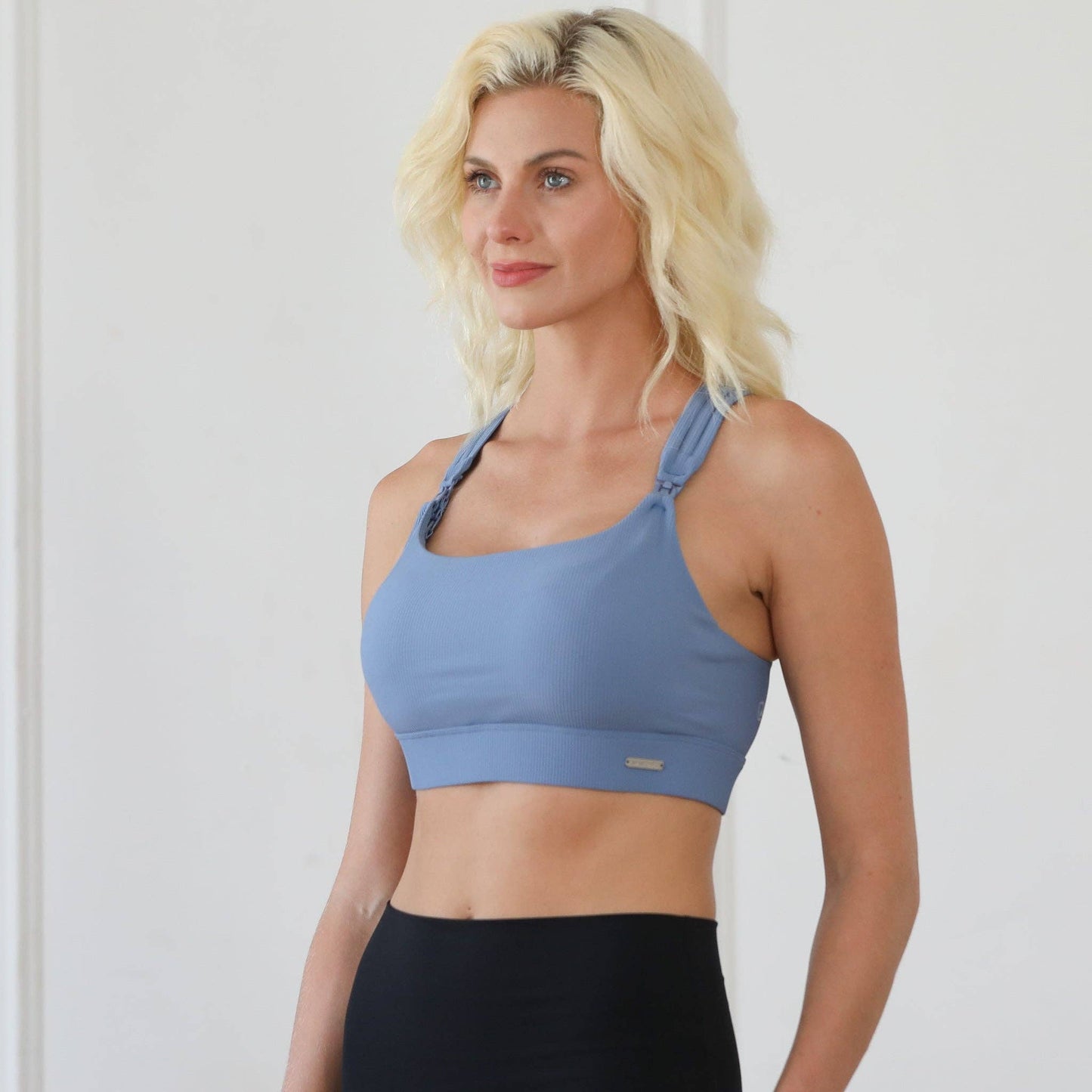 Chloé 4 Running Nursing & Pumping Sports Bra | Ribbed Lint Stone
