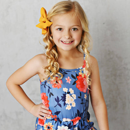 Kids' Jumpsuit | Blue & Coral Floral