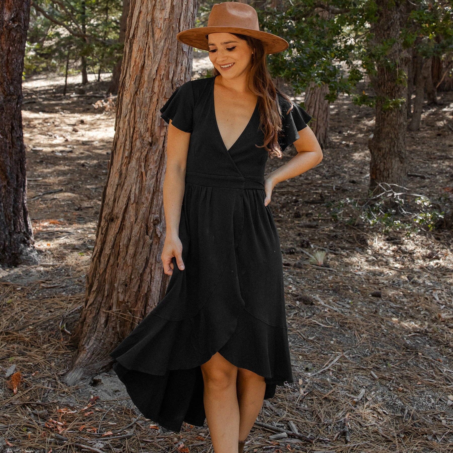 happy earth women's organic cotton ruffle wrap dress reviews Women's Organic Cotton Ruffle Wrap Dress