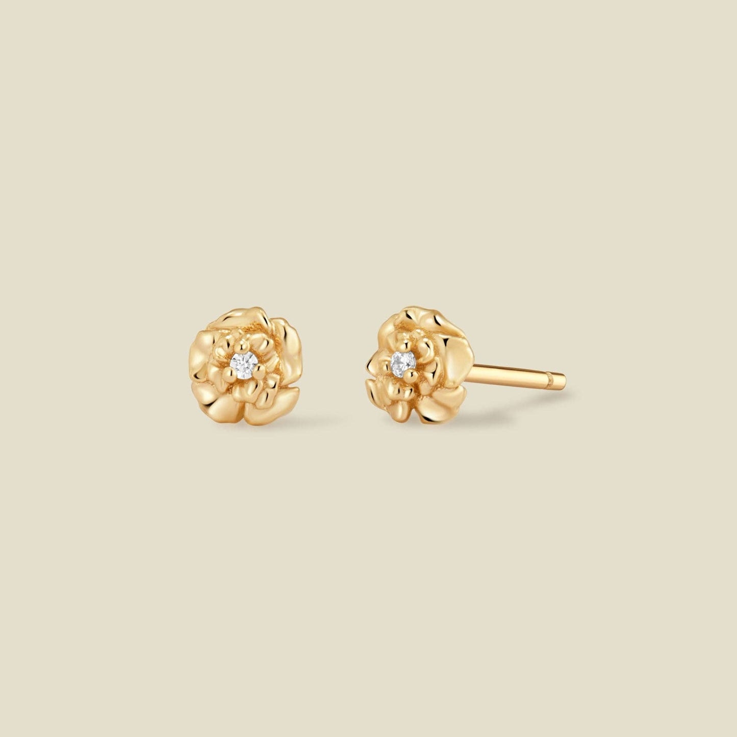 CZ Birth Flower Stud Earrings | January
