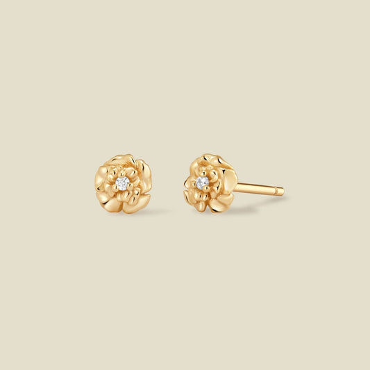CZ Birth Flower Stud Earrings | January