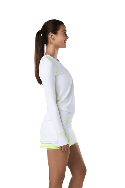 Long-Sleeved Tennis Dress | Black/Neon Pink
