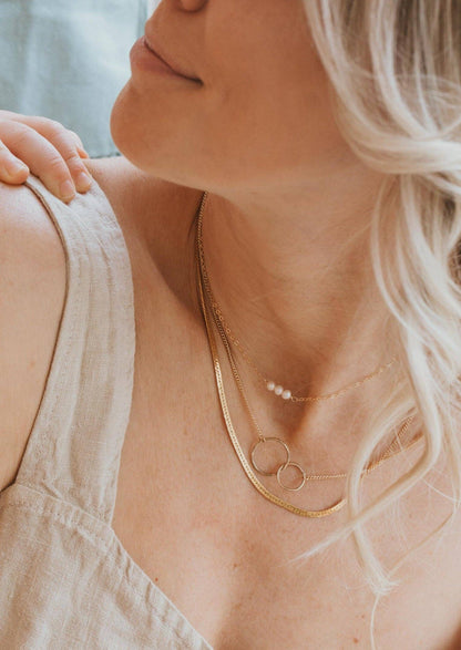 Pearl Linked Necklace| 3, 4, or 5 Pearls | 14kt Gold Fill