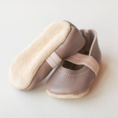 Baby Leather Mary Janes | Clay
