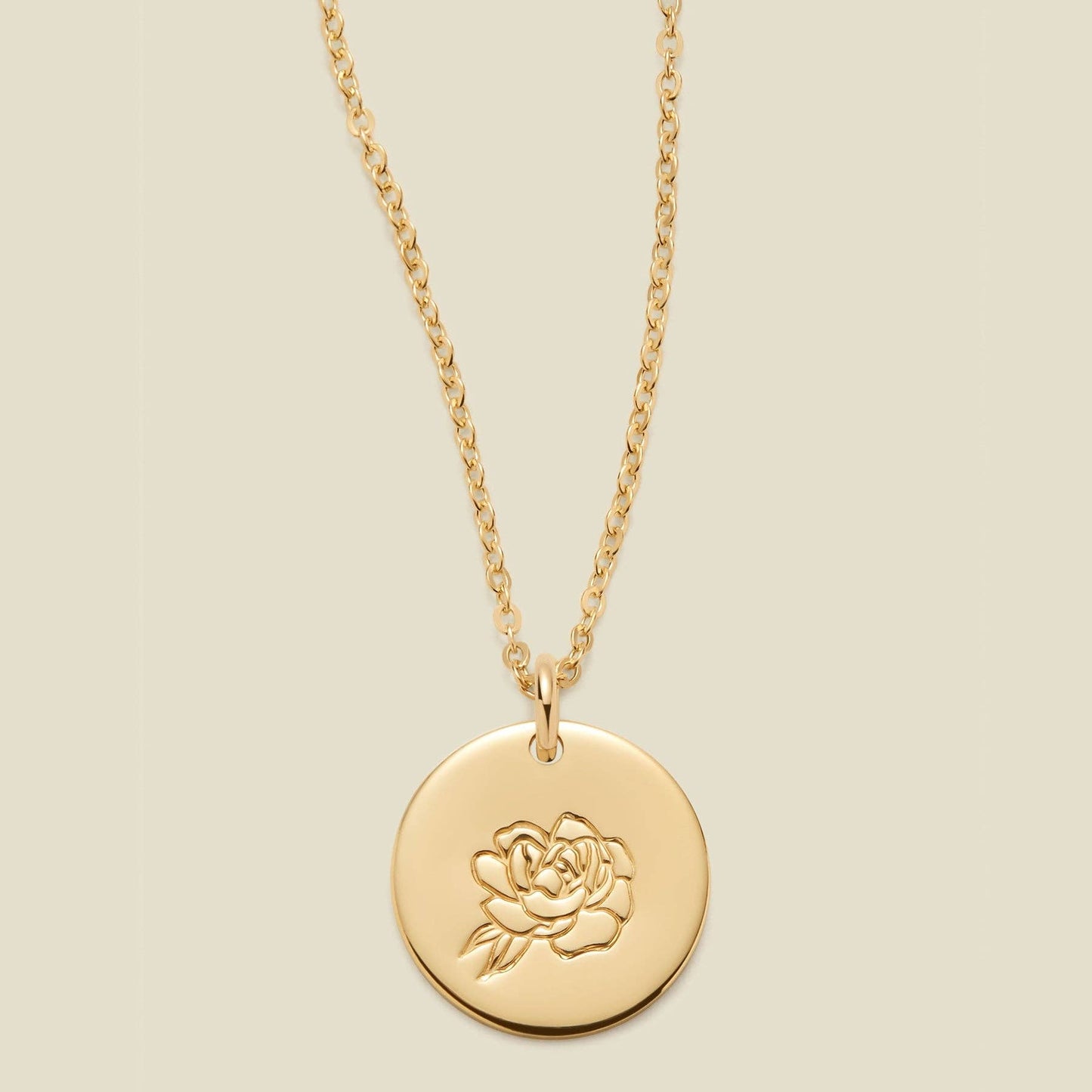 Birth Flower Necklace, 1/2"